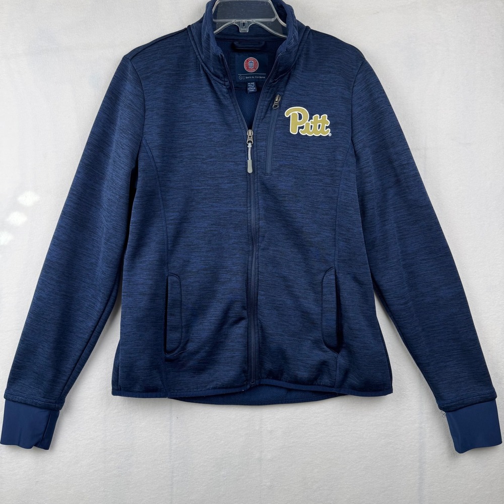 Pitt Panthers GIII Sports by Carl Banks Jacket Full Zip Blue Womens XL College